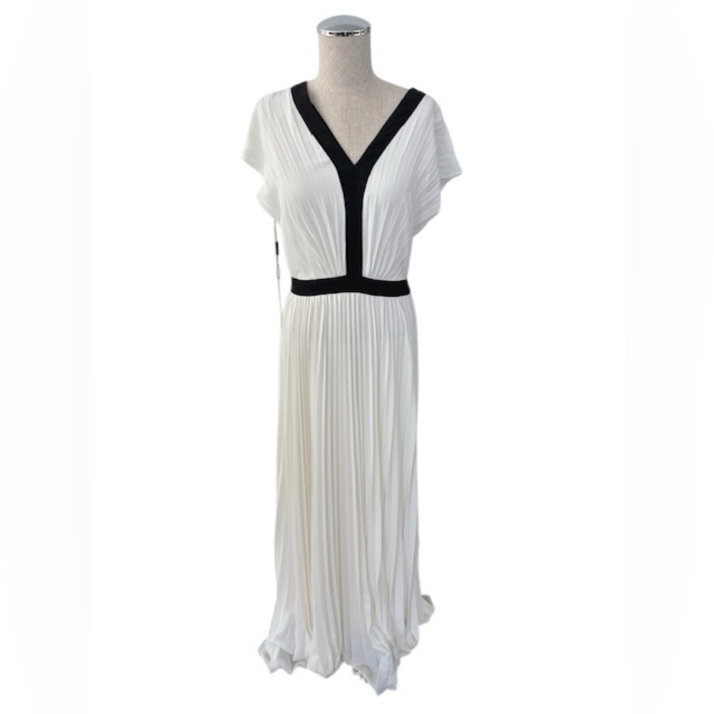 NWT!  White House Black Market Color Block Pleated Maxi Dress